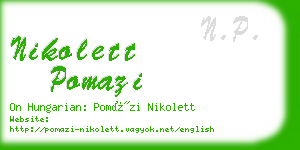 nikolett pomazi business card